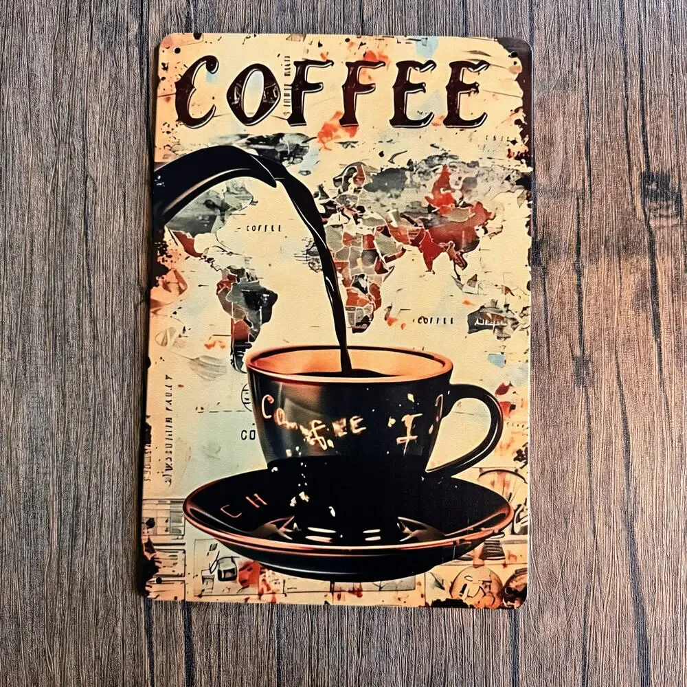 Wall Hanging Sign Metal Sign Kitchen Decor Gift for Coffee Lover NEW FAST SHIP
